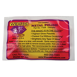 METAL POLISH, TREATED CLOTH, SINGLE USE